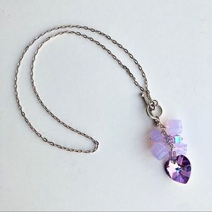 Sterling Silver Swarovski Crystals Heart Necklace